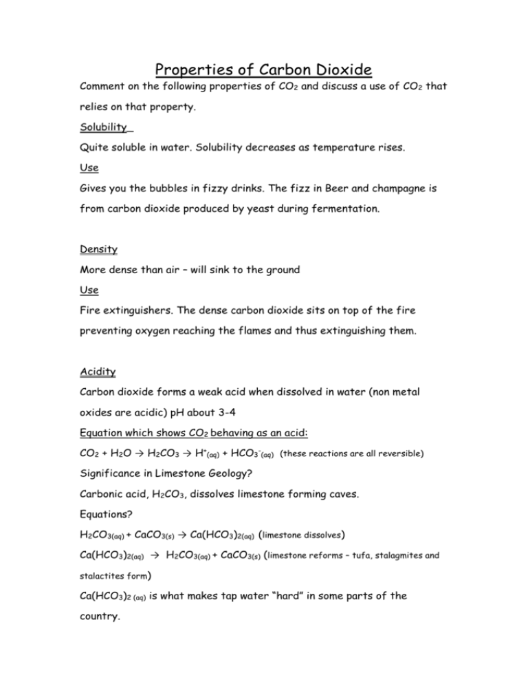What Are The Four Physical Properties Of Carbon Dioxide