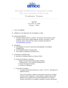 Academic Senate 11/26/2008 - Borough of Manhattan Community