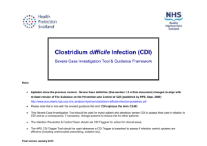 Guidance Tool for the investigation of severe Clostridium difficile