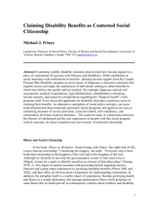 Claiming Disability Benefits as Contested Social Citizenship