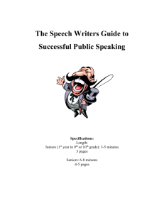 The Speech Writers Guide - NAAE Communities of Practice