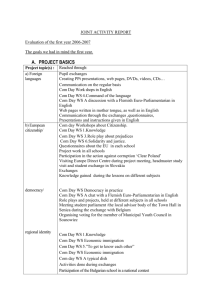 JOINT ACTIVITY REPORT