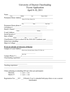 Ole Miss Cheerleading Tryout Application