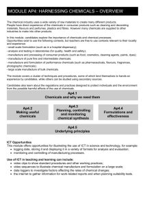 MODULE AP4: HARNESSING CHEMICALS – OVERVIEW