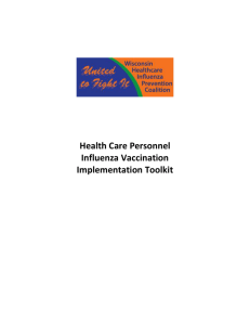 Health Care Personnel Influenza Vaccination Toolkit