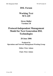 Operations and Network Management WG – Lisbon Agenda