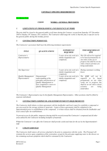 Contract Specific Requirements