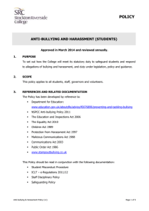 Anti-bullying and Harassment Policy