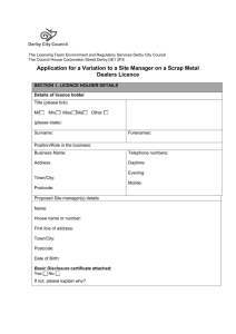 scrap metal dealer variation site manager application form