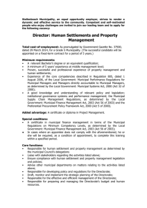 Director: Human Settlements and Property Management