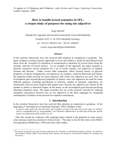 How to handle lexical semantics in SFL: a corpus study of purposes