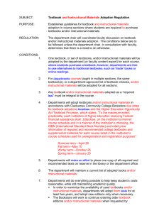 Textbook & Instructional Materials Adoption Regulation
