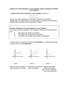 Systems of Linear Equations in Two Variables: