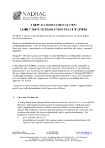 Advice on a New Accreditation System for Family Dispute