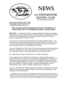 news release - Westminster Kennel Club