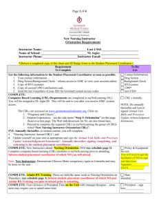 Page 1 of 4 New Nursing Instructor Orientation Requirements
