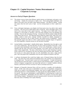 Chapter 13 Capital Structure: Nontax Determinants of Corporate