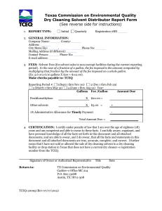 Instructions for the Dry Cleaning Solvent Distributor Report Form