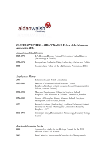 Career summary - Aidan Walsh Consultancy