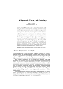 A Dynamic Theory of Ontology