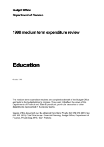 1998 Medium Term Expenditure Review