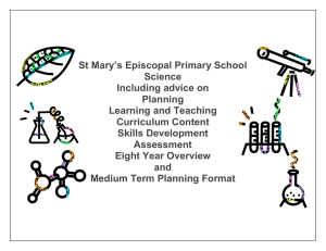 Science Policy - St.Mary`s Episcopal Primary School