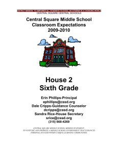 Classroom Expectations - Central Square Central School District