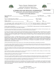 Cremation Authorization Form (Dallas)