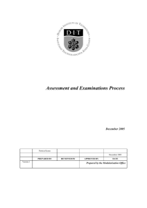 Assessment and Examinations Process