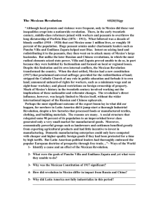 The Mexican Revolution WHAP/Napp “Although local protests and