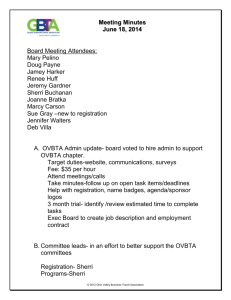 OVBTA Board Meeting Minutes June 2014