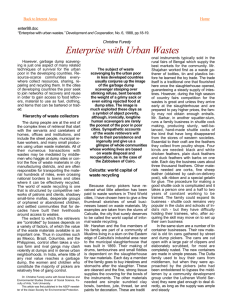 Enterprise with Urban Wastes.