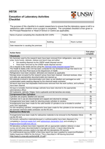 Cessation of Laboratory Activities Checklist
