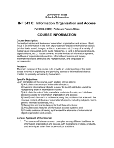 Course Information - School of Information