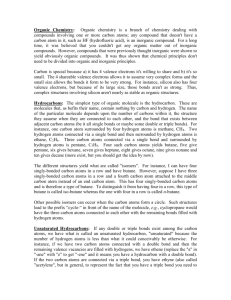 Chapter 21: Organic Chemistry: Organic chemistry is a branch of