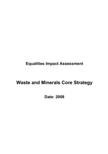 Waste and Minerals Core Strategy Equality Impact Assessment