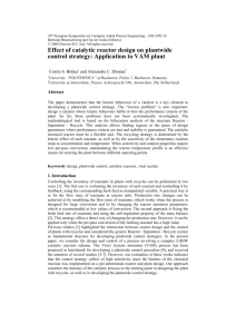 Effect of Catalytic Reactor Design on Plantwide Control Strategy