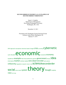 Second Order Economics as an Example of Second Order Cybernetics