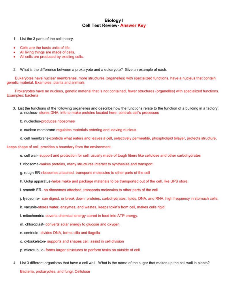 organelle case study answer key