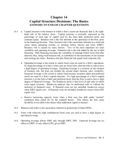 Capital Structure, Instructor`s Manual