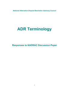ADR Terminology—Responses to NADRAC Discussion Paper (May
