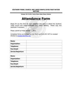 Attendance Form 2011
