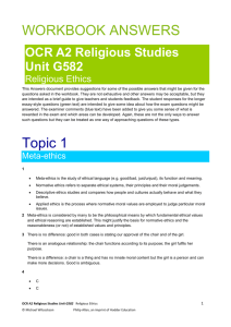 OCR A2 Religious Studies Unit G582