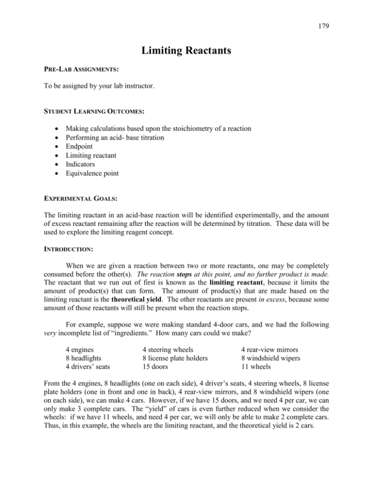 15 Limiting Reactants