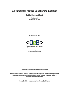 A Framework for the Epublishing Ecology