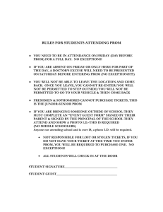 RULES FOR STUDENTS ATTENDING PROM