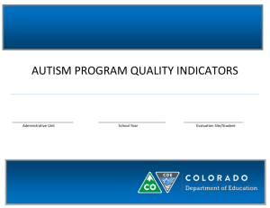 Autism Quality Indicators - Autism and Tertiary Behavior Supports