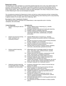 Reasoning for Action Standard - National Association of State