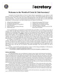 Welcome to the World of Circle K Club Secretary