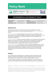 Environmental Sustainability policy